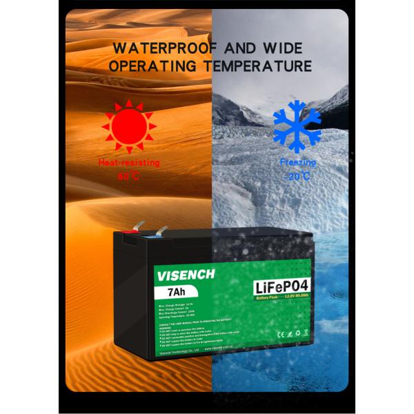 Visench OEM ODM Prismatic 12V 3000 Cycle Life 12.8V 7Ah Lithium Ion Lifepo4 Battery Pack