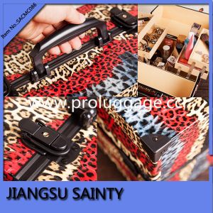 Gorgeous animal printing PU large makeup train case