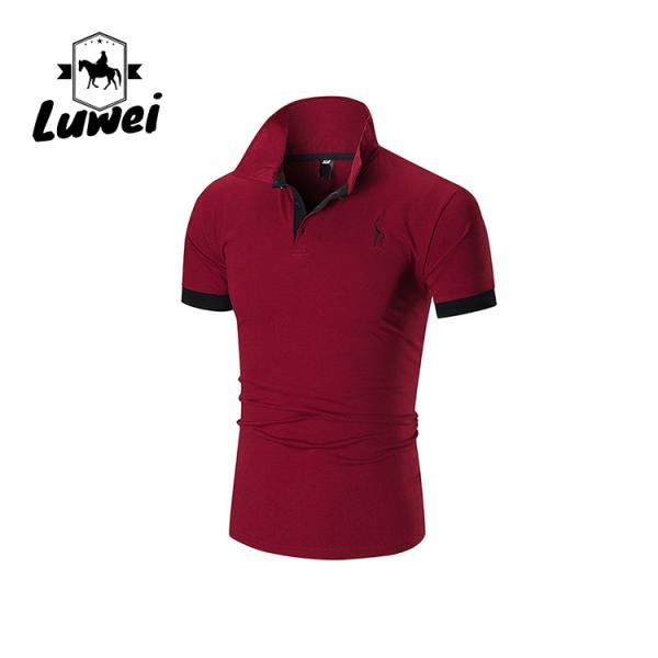 Slim Fit 100 Cotton Polo Shirts Quick Drying Outdoor Short Sleeve