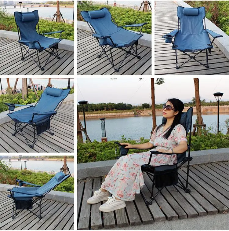 600D Fabric Portable And Stowable Adjusted Frame Beach Metal Fishing Chair With Carry Bag