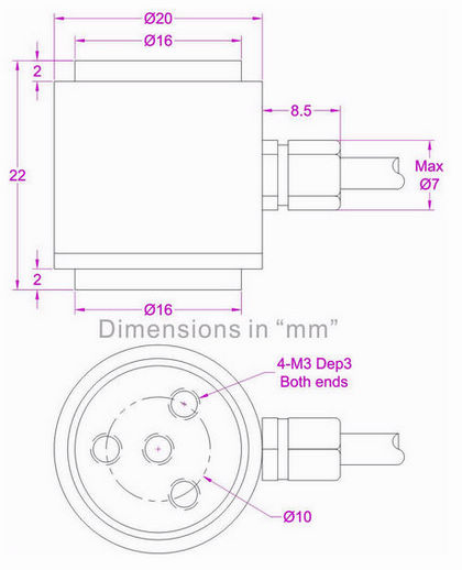 cylindrical load cell 5kg 10kg 20kg 50kg