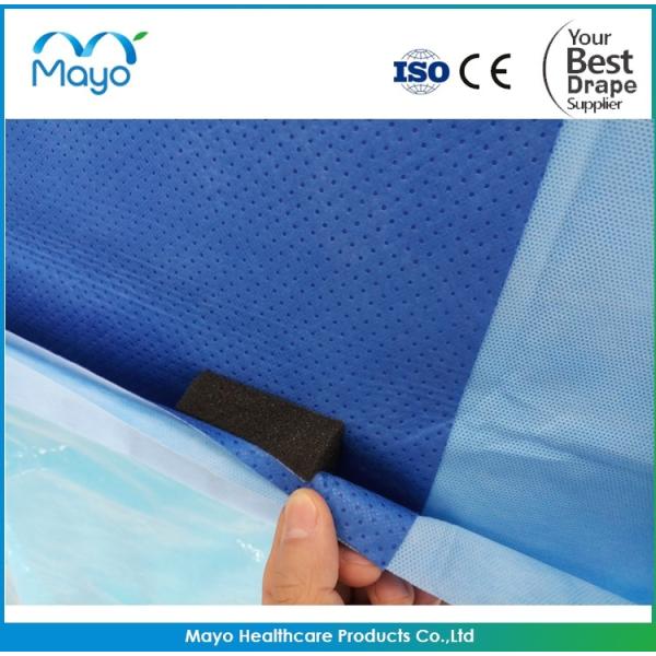 Sterile Femoral Angio Drape 240cm x 370cm Blue SMS Material