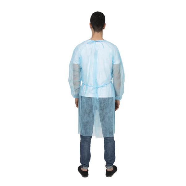 CE ISO PP Disposable Gown , Disposable Isolation Gown With Wrist Cuff