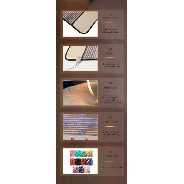 Far Infrared Rainbow Mat for Pain Relief 180*70/190*80 cm and 12-30 Photon Lights