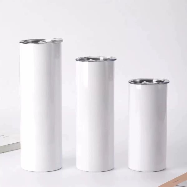20 Oz Straight Skinny Blank Sublimation Tumblers Double Walled Insulated Sublimation Water Bottle