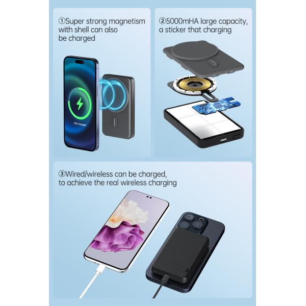 Folding Wireless Iphone 15 Pro Max Charger Power Bank Apple Magnetic Charger