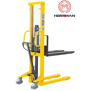 China Welded Fixed Forks 500kg Manual Hydraulic Walkie Stacker wholesale