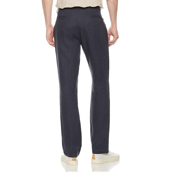 Multicolor Mens Lightweight Summer Linen Trousers Breathable Straight Leg Dress Pants