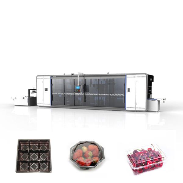 Three Stations Negative Pressure Plastic Thermoforming Machine