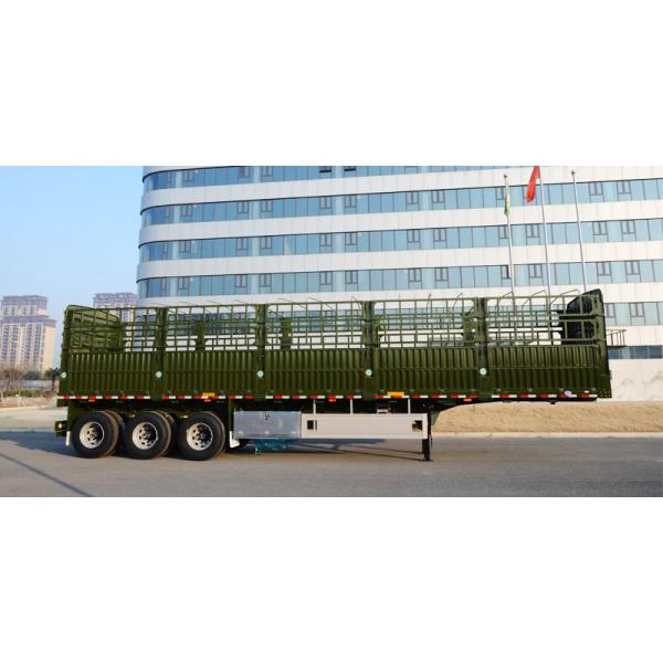 CIMC 12400*2500*2000mm Curb weight 7T 12.4M 3 Axle 10pcs leaf spring 19T single action outrigger 40T payload Stake Semi Trailer