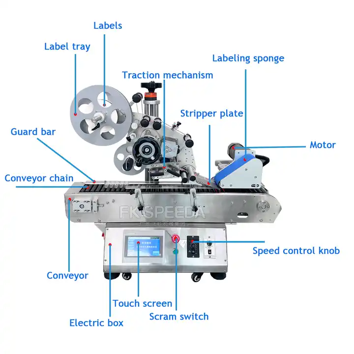 Electric Desktop Automatic Horizontal Reagent Labeling Machine for Small Round Vials