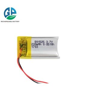 China 801525 230mah Lithium Polymer Battery Pack 500 Times Cycle Life wholesale