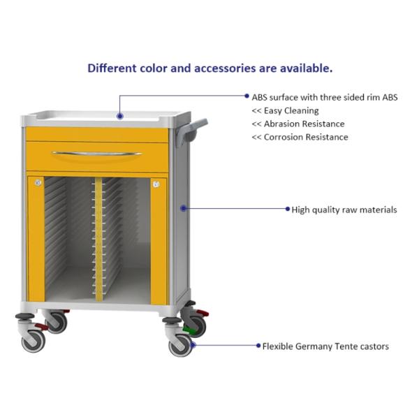 Powder Coated Medical Record Cabinet Furniture Stainless Steel Material