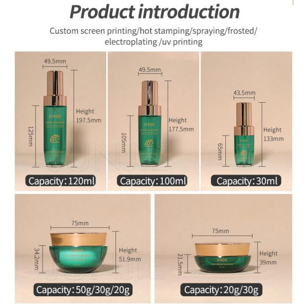 High Quality Factory Customized 120ml 100ml Plastic Bottles Jars with Closures for Cosmetics Packaging Sets