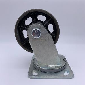4 Inch Swivel Plate Cast Iron Heavy Duty Caster Wheels For Factory Equipment