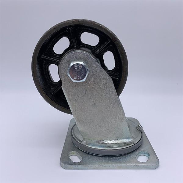 Quality 4 Inch Swivel Plate Cast Iron Heavy Duty Caster Wheels For Factory Equipment for sale