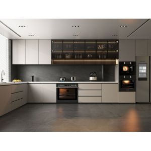 Custom Finish Lacquer Modular Kitchen Cabinets For Hotel Apartment Farmhouse