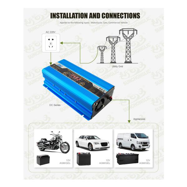 LED Display AGM GEL Battery Charger Safe 12v 40a 3 Phase Battery Charger