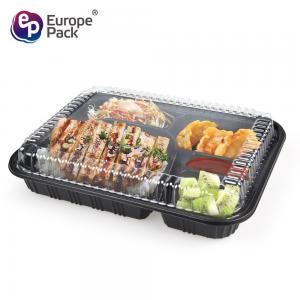 China Japanese Disposable Bento Tiffin Lunch Boxes Black with 5 Compartments Storage Boxes & Bins Food Container Plastic for F wholesale