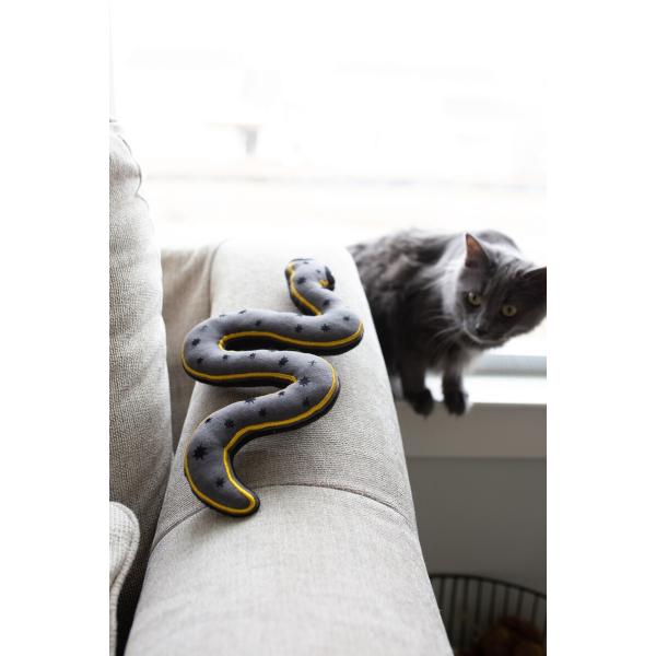 Embroidered Catnip Interactive Pet Toys 36 inches Gold Celestial Space Snake Kicker