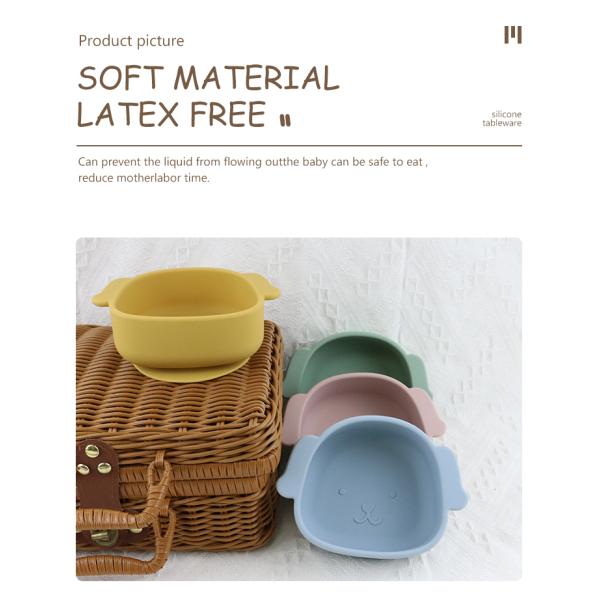 Dog Shape Toddler Silicone Plates Food Grade Non Toxic Eco Friendly