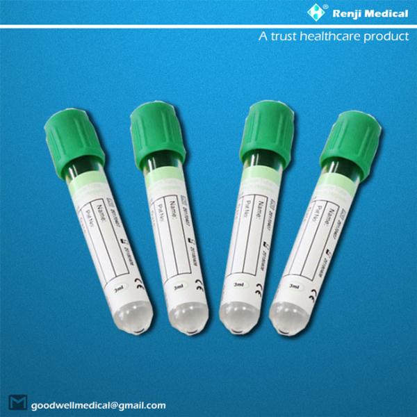 Vacuum Sodium Heparin Blood Tube 13x100mm for plasma separation