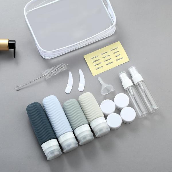 Apricot Refill Toiletries Silicone Travel Bottle Set Leak Proof 16 Pack