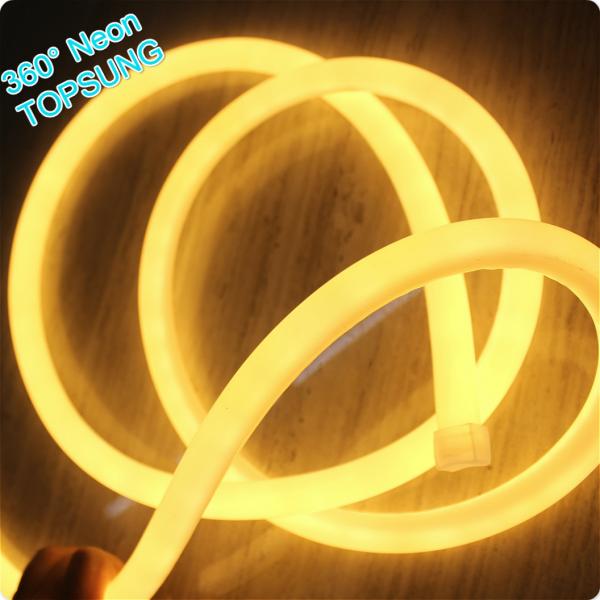 120LED/M led neon rope light 360 degree 16mm mini PVC warm white neon flex DC12V