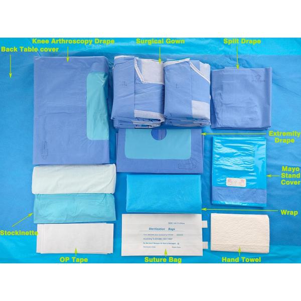 Knee Arthroscopy Disposable Surgical Pack Drapes For Operation Room