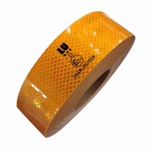 Yellow Conspicuity Prismatic ECE Reflective Tape Scratch Resistance