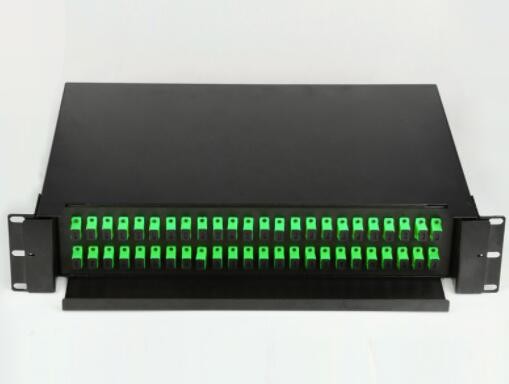 2U 48 Port Patch Panel , 19 Rack Mount Fiber Patch Panel Sliding Type