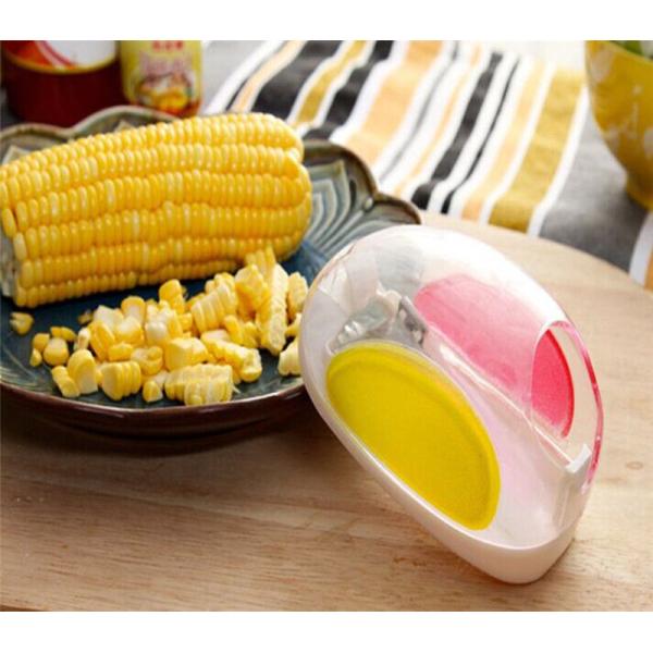 LFGB Plastic Vegetable Cutter Easy Stripper Corn Cob Remover With Silicon Handle