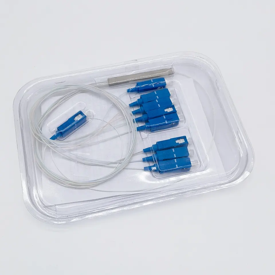 1 Meter Fiber Optic Mini PLC Splitter 1x8 With SC UPC Connector