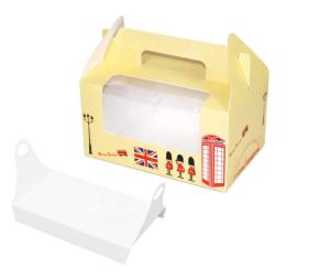 China Classic Style Individual Cake Boxes , Window Cake Boxes With Handle wholesale