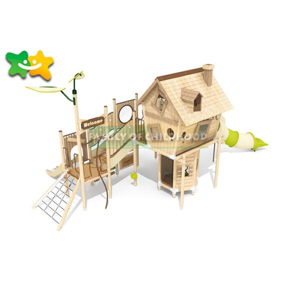 Anti Fade Kids Wooden Slide Outdoor Stimulated Children'S Curiosity Exploring Desire