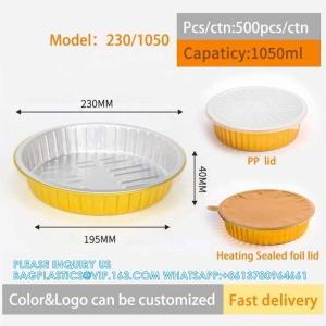 230mm Diameter 1050ml Aluminum Foil Tray For Food Cooking Baking Roasting Aluminum Foil Container With Lids