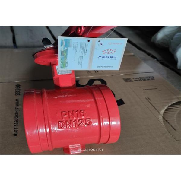 Size 200mm Red Butterfly Valve Fire Protection Clamp Connection