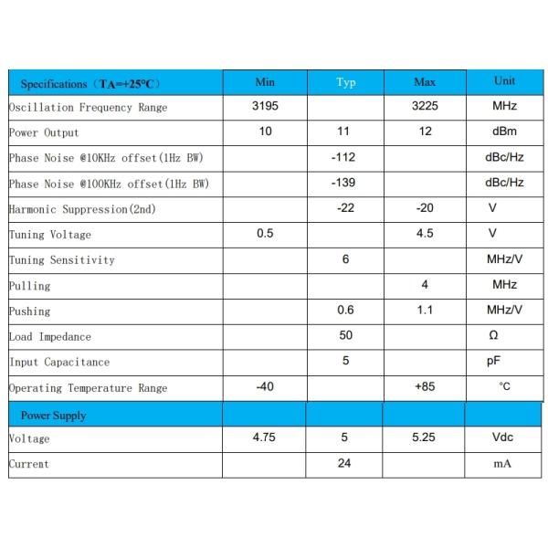 3195-3225MHz Frequency Range INNOTION YSGM31953225A 10dBm Integrated Circuits IC Chip for Coaxial Resonator Oscillator Surface Mount Module