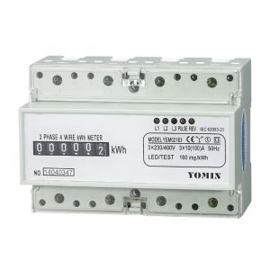 China Direct Connection Four Wire Electricity Din Rail Three Phase Energy Meter on sale