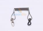 China Security Vinyl Coated Plastic Coil Lanyard With Custom Metal / Plastic Clips wholesale