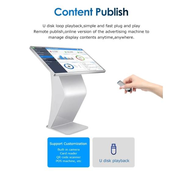 49'' Interactive Self Service Kiosk Exhibition Hall Android Windows 21.5 32 43 55''
