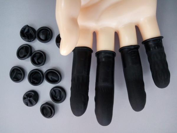 Quality Clean Room Latex Finger Cots Powder Free Black for sale