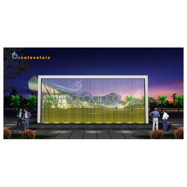 Indoor Office Colorful Pretty Ellipse Automatic String Water Curtain Fountain