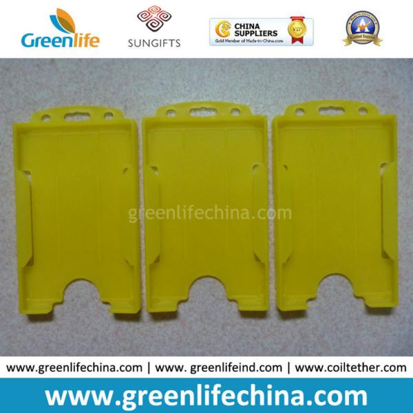 Quality Office Using Business ID Card Holder Yellow Color Open Side for sale