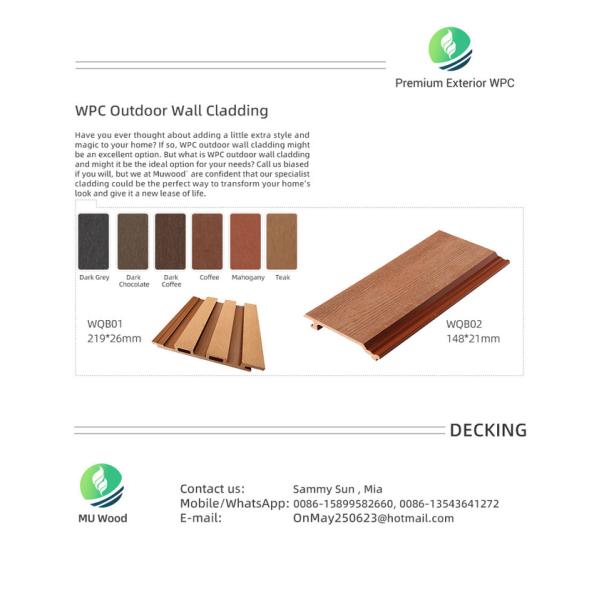 Indoor/Outdoor WPC Wall Cladding Panels Waterproof Low Maintenance