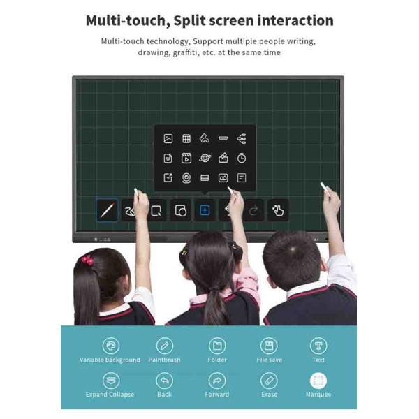 Inch Uhd 4K Interact Whiteboard Android Window Dual System Smart Board Interactive Flat Panel For Classroom Education