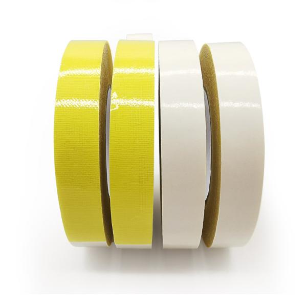 Heat Resistant Double Sided Carpet Tape , Rough Surface Carpet Sealing Tape Yellow
