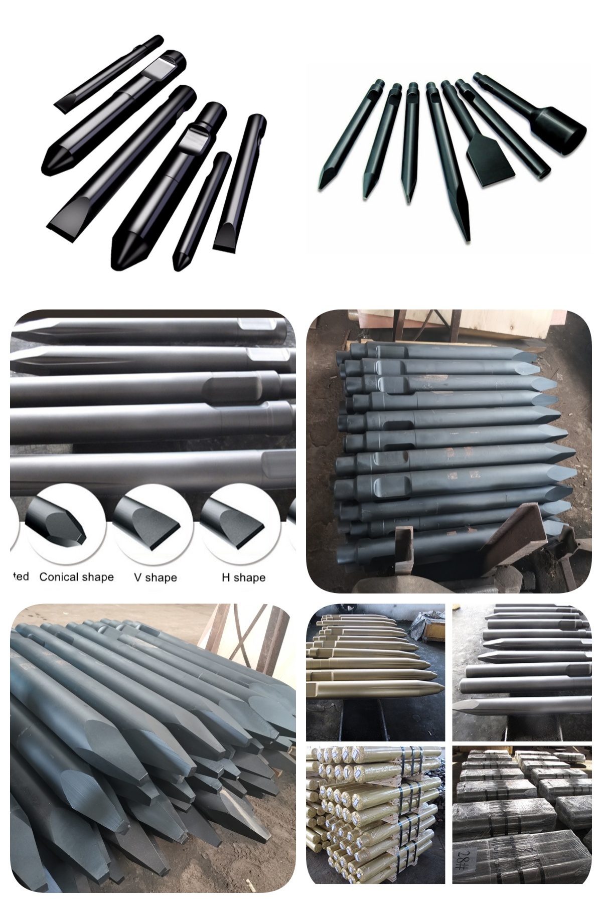 Excavator Hydraulic Breaker Chisel Tool Blunt Wedge Type 68mm 135mm 140mm