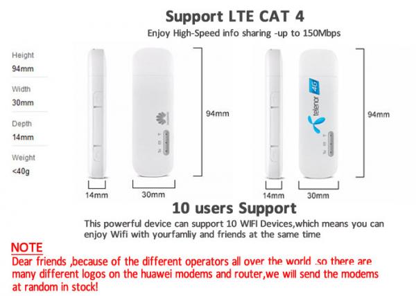 Quality Unlocked Huawei E8372 E8372h 150Mbps 4G Black or White  Wifi USB Modem LTE Wifi Dongle Support 10 Wifi Users  4G Dongle for sale