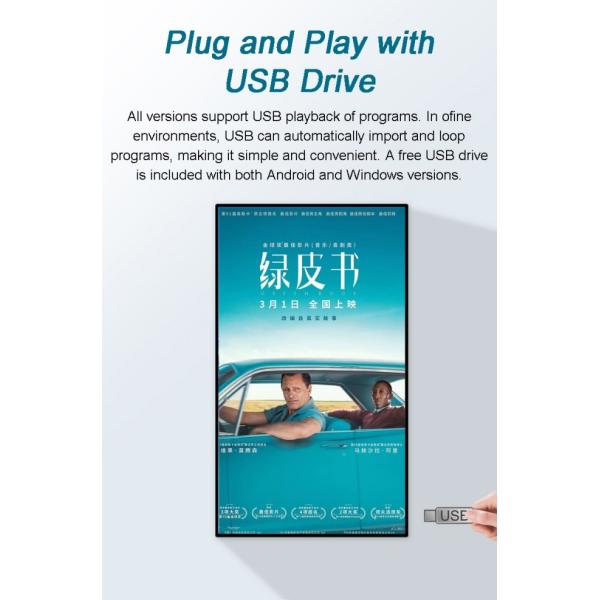 4K Ultra HD Resolution LCD Digital Signage Kiosk with Writing Method Touch Screen